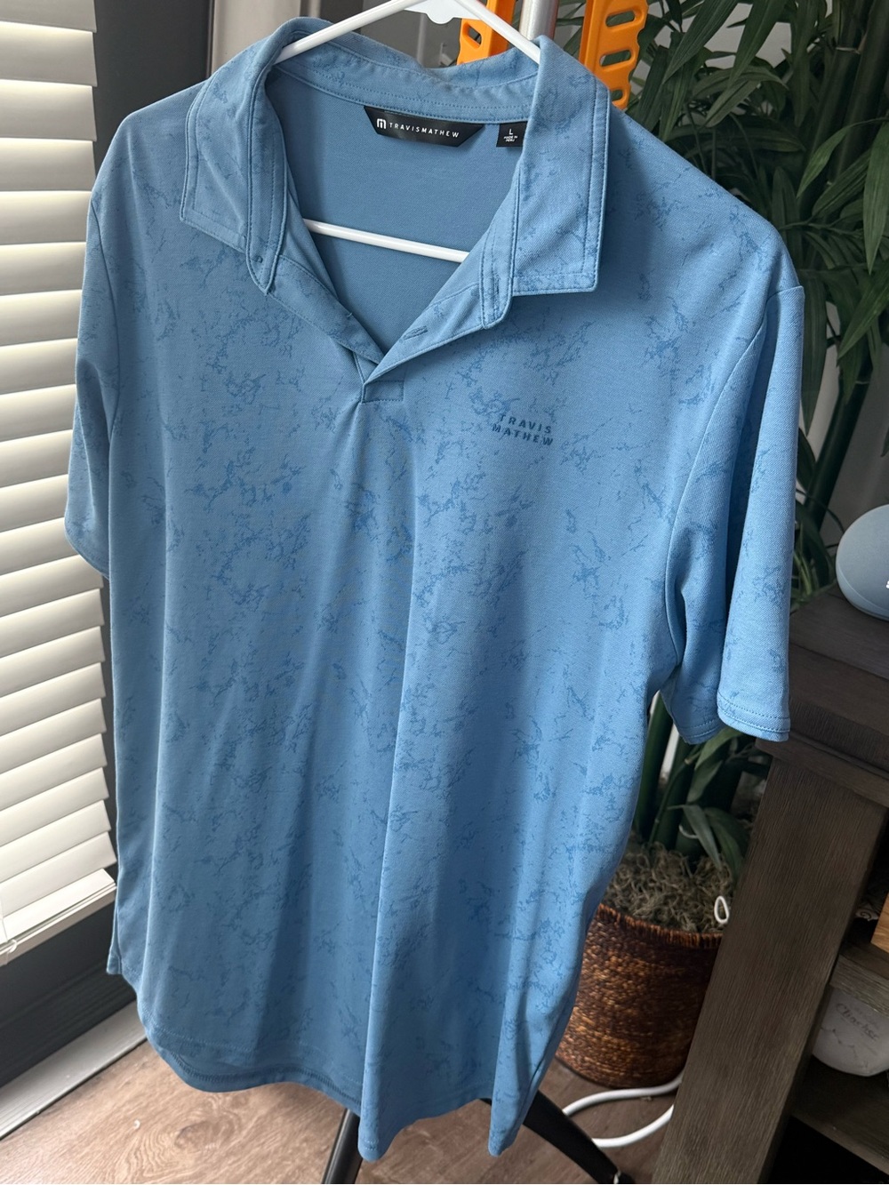 Travis Mathew Men's Light Blue Golf Polo Shirt